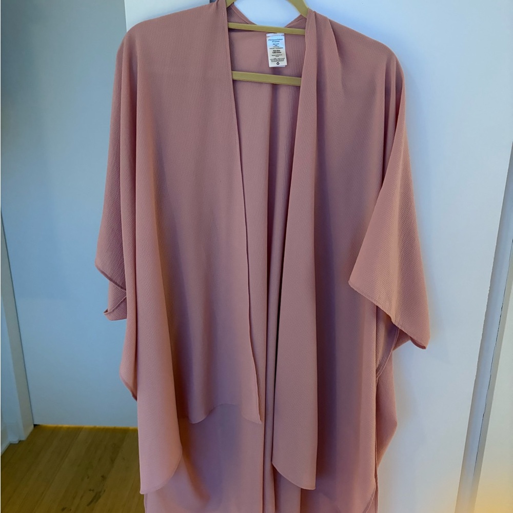 Pink Open Front Kimono Cardigan